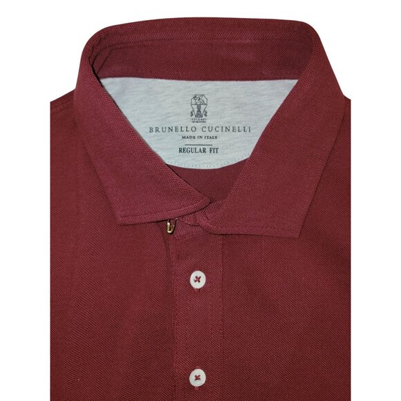 Brunello Cucinelli Burgundy Polo EU 48 NWT 100% Cotton - Picture 3 of 11